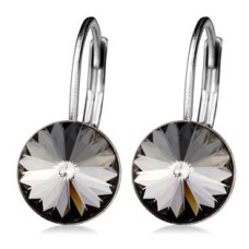 Ocelové náušnice s krystaly Swarovski® SILVER NIGHT