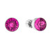 Stříbrné náušnice s krystaly Crystals from Swarovski® Fuchsia