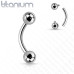 Piercing banánek Titan, 1,6 x 11 mm, kuličky 5 mm
